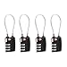 OULII TSA Approved Locks Security Luggage Locks Combination Padlocks 4-Pack 3-Digit Black