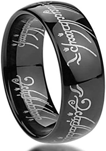 AMSENC The One Ring Lord The Rings Style Tungsten Ring Gold Color Lord Rings Laser Etched
