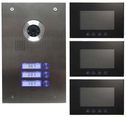 3-Familienhaus Video Türsprechanlage Gegensprechanlage mit 7 '' Monitor