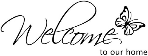 Butterfly Pattern Welcome To Our Home Removable Wall Stickers Art Decor