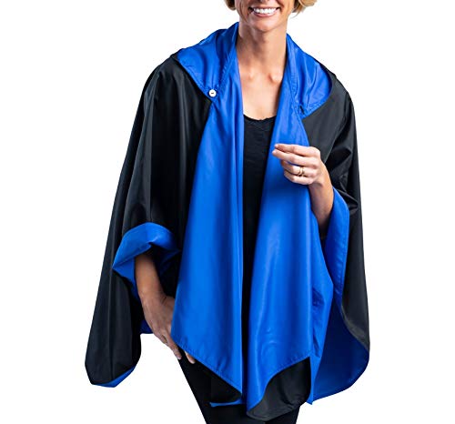 RainCaper Rain Poncho for Women – Reversible Rainproof Hooded Cape in Gorgeous Ultrasoft C ...