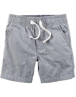 Carter's Baby Boys' Pull-On Poplin Shorts - Grey - 3 Months