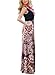 OURS Womens Summer Contrast Sleeveless Tank Top Floral Print Maxi Dress (As Pattern1, M)