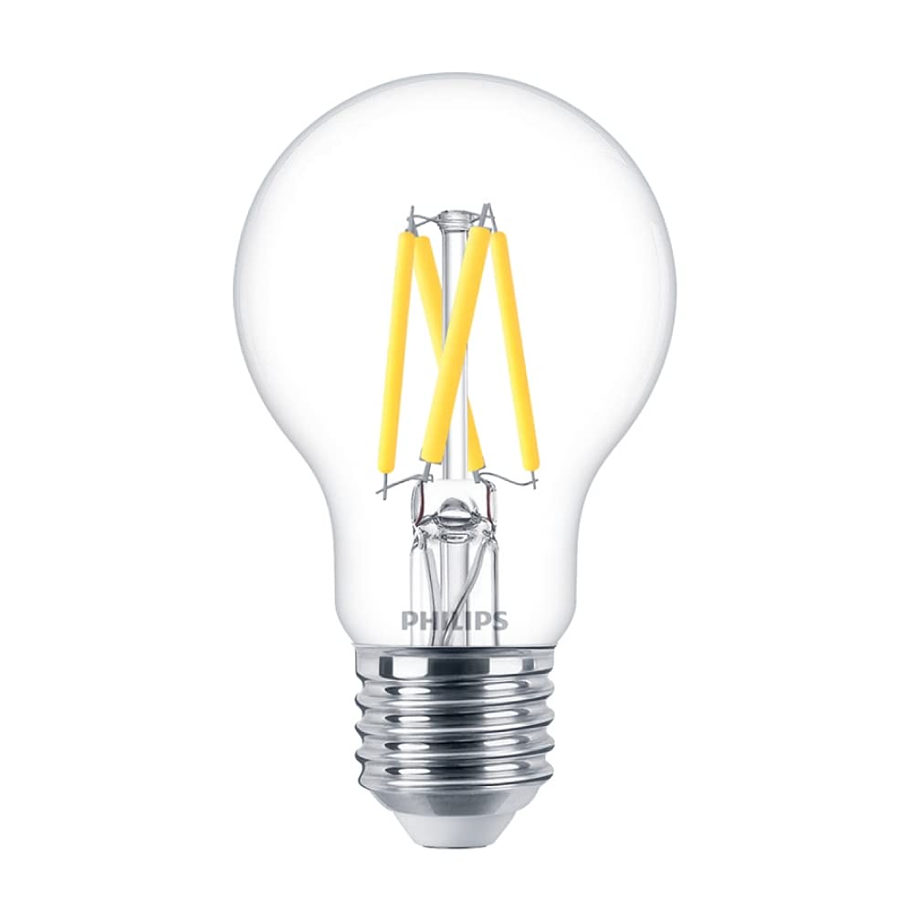 PHILIPS Master LED 3.4W (40W Replacement) A60 Bulb, E27 Edison Screw Cap, Dim Tone, 2200K - 2700K Warm White, Clear Lamp (1)