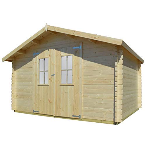 Tidyard Chalet Jardin | Abri de Jardin | Abri de Stockage | Cabane de Jardin en Bois Massif 34 mm 4 x 3 m