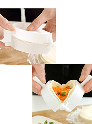 OAIMYY Kitchen Tool Plastic Pastry Dough Pie Meat Filling Press Dumpling Maker Mold (White-3Pcs)