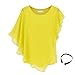 Fashion Story Women Casual T-Shirt Short Sleeve Chiffon Top Crew Loose Blouse Bat Sleeve