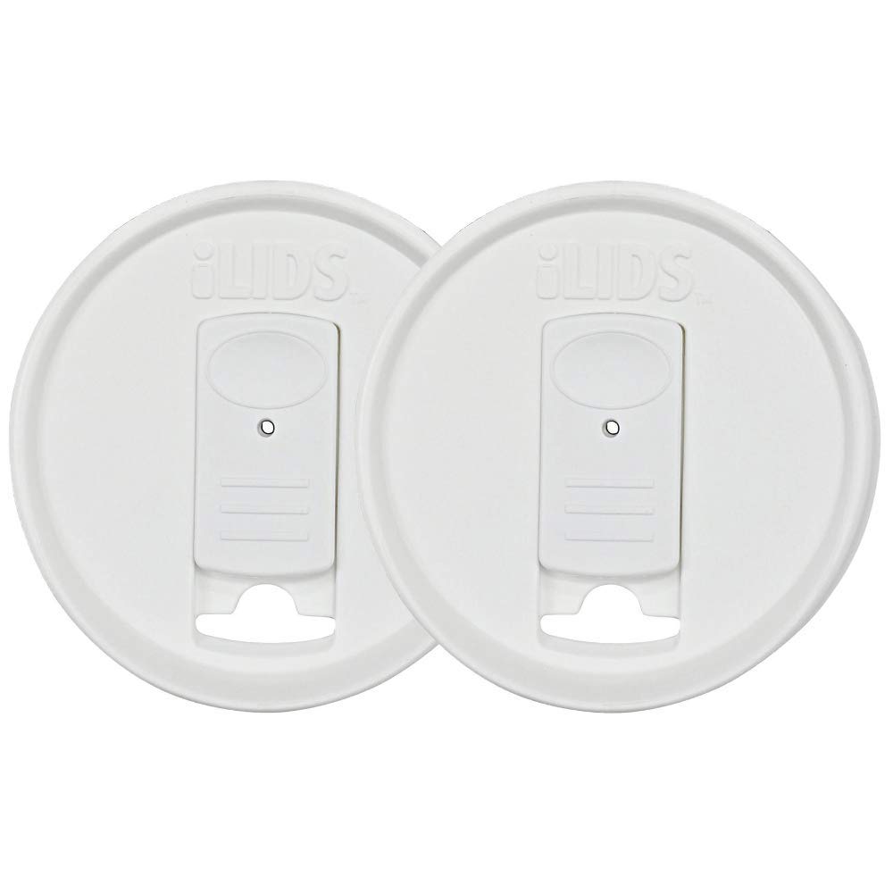 iLIDS Mason Jar Drink Lid, Regular Mouth, White, 2-Pack