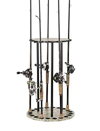 Organized Fishing Soporte redondo para el piso, para guardar cañas de pescar., Camuflaje