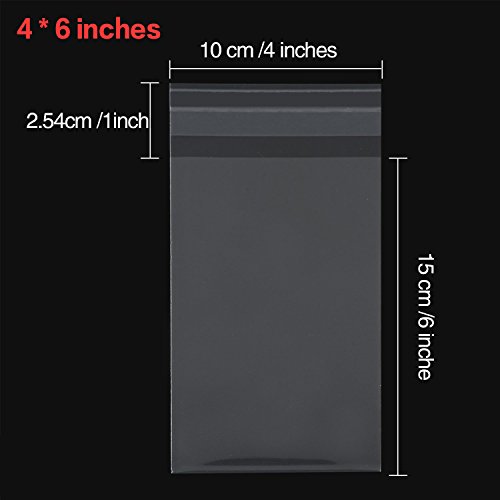 image for Sumind 300 Pieces Clear Bags Self Sealing Treat Bags Plastic OPP Pouch