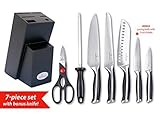 Culina Pro 7-Piece German-steel Forged Knife Set with Wood Storage Block and 5-inch Utility Knife