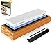 Sharp Pebble Premium Whetstone Knife Sharpening Stone 2 Side Grit 1000/6000 Waterstone | Best Whetstone Sharpener | NonSlip Bamboo Base & Angle Guide primary