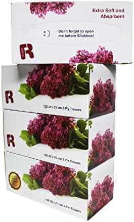 Extra Soft 3 Ply Facial Tissues - 4 Pack, 120 Count Per Box - Strong and Super Absorbent - Easy “Push Up” Dispenser Box - By Kay Star