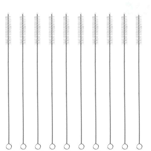 10PCS 11.4Inch Drinking Straw Brush Cleaner Extra Long Thin Straw Cleaning Brush Set for Kettle Spout Tumbler Baby Bottles Funnel Teapot Nozzle Tube Keyboard