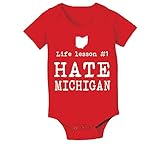 Life Lesson #1 Hate Michigan Funny State of Ohio Football Baby One Piece