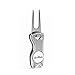 Silver GoPick Golf Divot Repair Tool - Stainless Steel Switchblade with Detachable Ball Marker