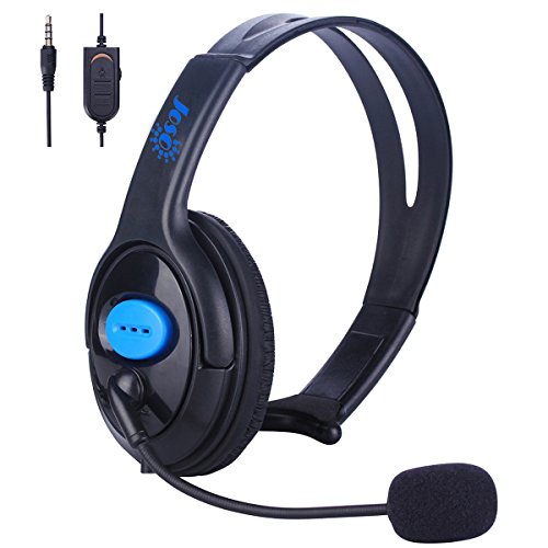 Joso One Ear Headset with Mic, Wired PS4 Gaming Chat Headphones