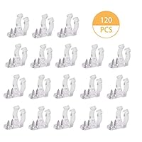 SBYURE LED Rope Light Clips Holder - 0.43 inches 120 Pcs Clear Plastic Mounting Rope Light Mounting Clips with 240 PCS Screws for Led Light Wall Mount and Bar Mount