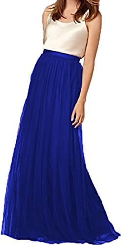 Uswear Women Wedding Long Tulle Skirt Dress Bridal Bridesmaids Floor Length High Waisted Maxi Tutu Party Dress
