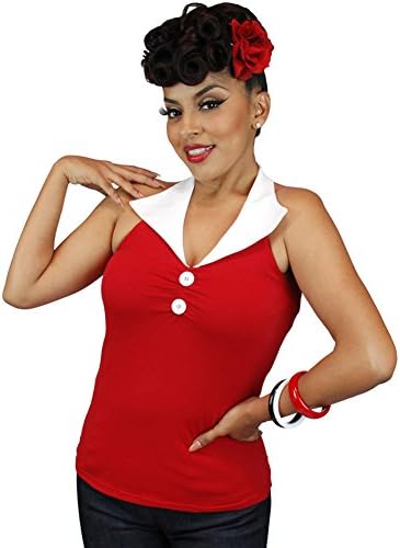 Women's Pinky Pinups Halter Top Red S