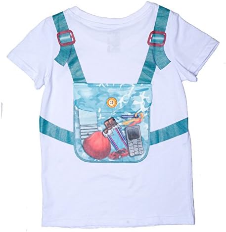 Udoo Planet Little Boys White Blue Camouflage Backpack Playful T-Shirt 6/6X