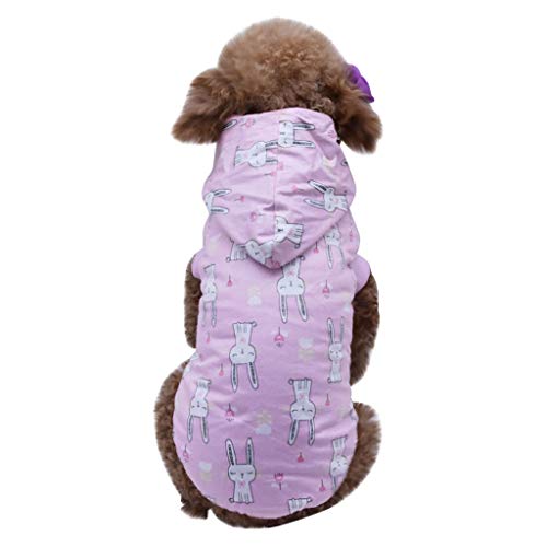 Aviat Pet Clothes Shirt Vest Coats,Rabbit Print Dog Cat Puppy Pets Winter Cold Weather Jacket Sweatshirt,Warm&Soft&Stylish Costume Craft Apparel for All Female or Male Dogs Pig Outdoor Indoor