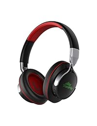 Mixcder ShareMe. Audífonos Bluetooth V4.1 inalámbricos para jugar y escuchar música. Plegables, de viaje, con micrófono integrado, 1,6 pulgadas. Batería de hasta 20 horas de vida útil, color rojo y negro. Negro