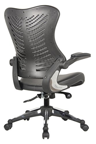image for OFFICE FACTOR Executive Ergonomic Office Chair Back Mesh Bonded Leathe