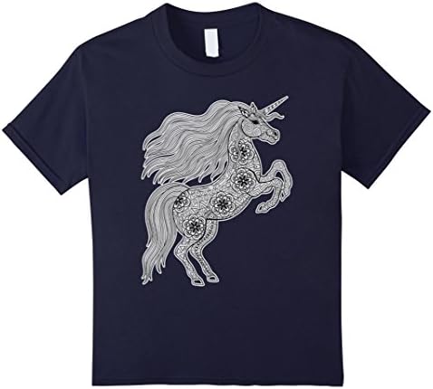 Kids Unicorn Tattoo T-Shirt 6 Navy