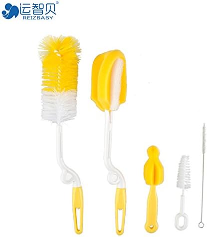 5pcs/set brand sponge plastic glass milk water newborn baby bottle brush feeding nipple straw mother kids products accessories