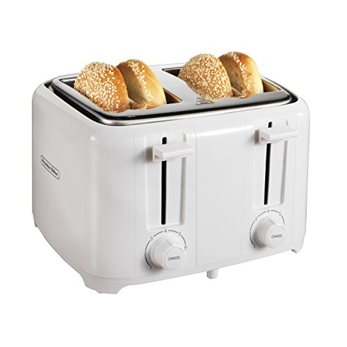 Proctor Silex 24216 Toaster with Wide Slots & Toast Boost, 4-Slice, White