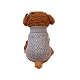 Mikey Store Pet Dog Sweater For Small Dogs Puppies (Gray, XS)