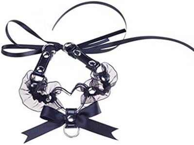 Ziper Sweety Lolita black ribbon Bow & Bell Choker Collar Necklace