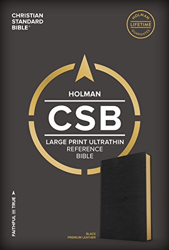 CSB Large Print Ultrathin Reference Bible, Black Premium Goatskin, Black Letter Edition