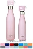 MIRA 25 Oz Stainless Steel Vacuum Insulated Water Bottle | Double Walled Cola Shape Thermos | 24 Hours Cold, 12 Hours Hot | Reusable Metal Water Bottle | Leak-Proof Sports Flask | Rose Pink