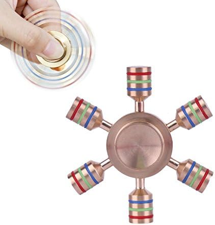Fidget Spinner Metal for Kids,Grand Oasisn Hands Fidget Spinner Toy with Ultra Fast Bearings High Spin Figit Spinner Toy for Anxiety Stress Reducer for Adults Gold (Six Sides)