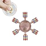 Fidget Spinner Metal for Kids,Grand Oasisn Hands Fidget Spinner Toy with Ultra Fast Bearings High Spin Figit Spinner Toy for Anxiety Stress Reducer for Adults Gold (Six Sides)