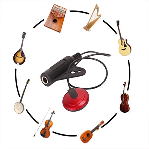 2Pcs Acoustic Guitar Pickup Piezo Contact Microphone Pickup for Guitar Ukulele Violin, Mandolin, Banjo, Cello, Kalimba, Harp (6.5x9x3cm, Black)