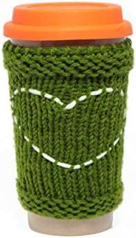 St Valentine Cozy Love Heart Handmade Knitting Sleeve Reusable coffee cup Large Travel Mug 450ml Eco Friendly mugs BPA Free Takeaway cups to go made of rice husk fibre 16oz