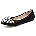 Meeshine Womens Foldable Soft Pointed Toe Ballet Flats Rhinestone Comfort Slip on Flat Shoes