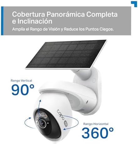 C660 Kit - Cámara Vigilancia WiFi Exterior 360º, Panel Solar, 4K 8MP
