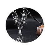 Everrich Fashion Tassel Crystal Fringed Winter Long Sweater Chain Pendant Necklace Clothing Accessories Jewelry