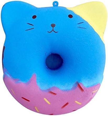 Accent Toy Kawaii Jumbo Slow Rising Squishies Toys (Blue Cat Donut)