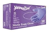 VersaPro N320L Nitrile Exam Gloves, Medical Grade, Powder Free, Latex Rubber Free, Disposable, Non Sterile, Food Safe, Violet color, 200 Count, Size Large