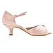 ELEGANTPARK HP1623 Pink Sandals for Women Peep Toe Wedding Shoes for Bride Mid Heel Bridal Sandals Rhinestones Satin Evening Party Dress Shoes Pumps Blush US 10