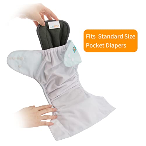 ALVABABY Charcoal Bamboo Inserts,Cloth Diaper Liner,5Layer Inserts