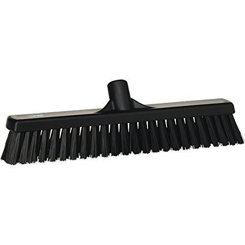 Vikan 31749 Broom,Push,Soft/Stiff,16.5",PP/PBT,Black