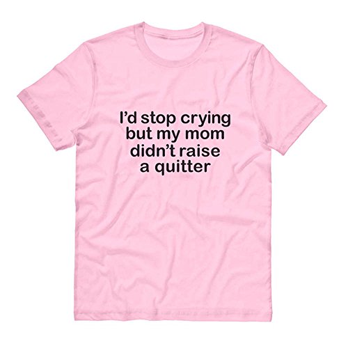 TATY Kids Mom Didn't Raise a Quitter Youth Kids T-Shirt Large Pink