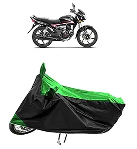 Amexride Bike/Scooty Body Cover for Honda CB Shine Along with Water Repellent/UV Rays Protection and Dust Proof with Superior Polyester Fabric (Green Stripe)