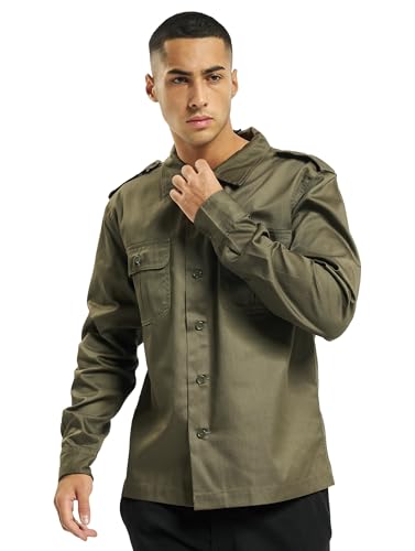 US Shirt Long Sleeve, Color: olive, Size: L